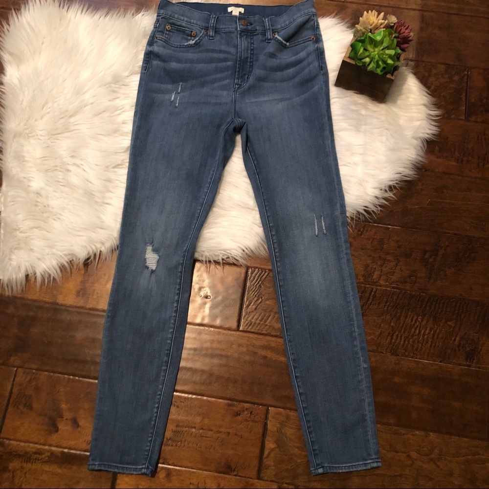 J. Crew High Rise Skinny Jeans Size 28 Distressed